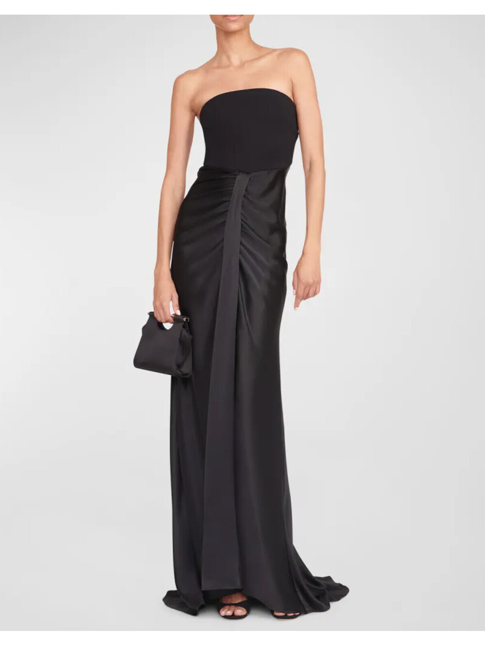 NWT $500 STAUD Wayfaring Strapless Cutout Satin Designer Dress Gown 4/small